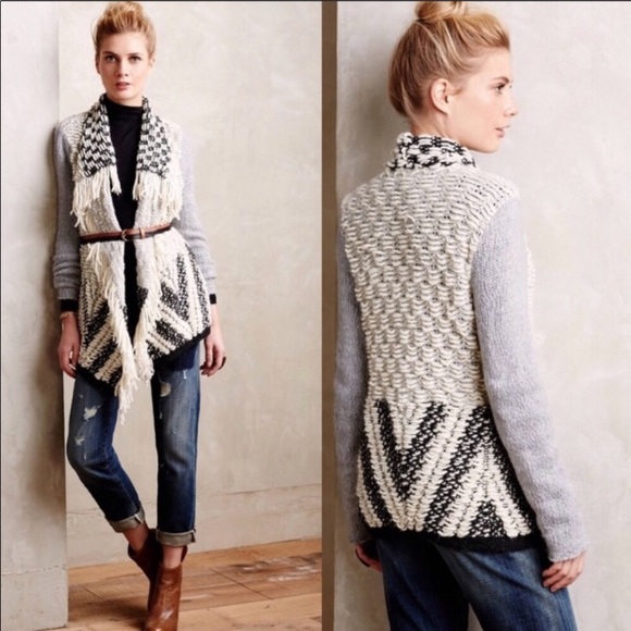Anthropologie Sweaters - Anthro Moth Amba Fringe Wool Alpaca Cardigan